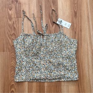 NWT Abercrombie Floral Cinched Cami Crop Top